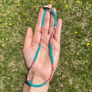 Aquamarine & Rhodochrosite Necklace